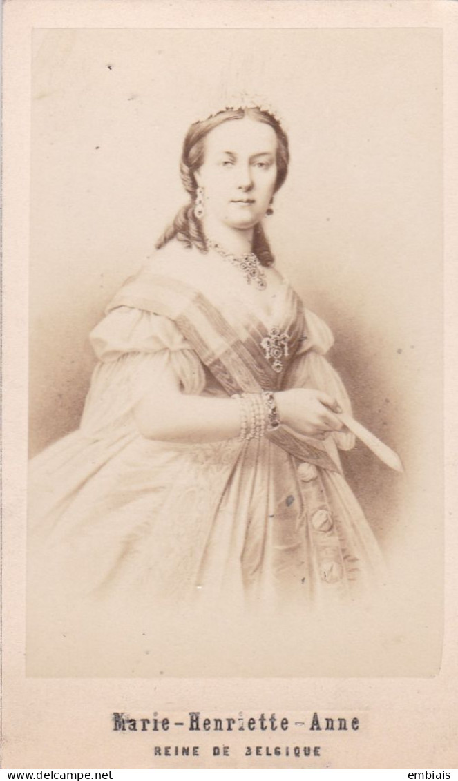 REINE DE BELGIQUE Photo Originale CDV Portrait De Marie-Henriette-Anne Par Le Photographe Neurdein - Old (before 1900)