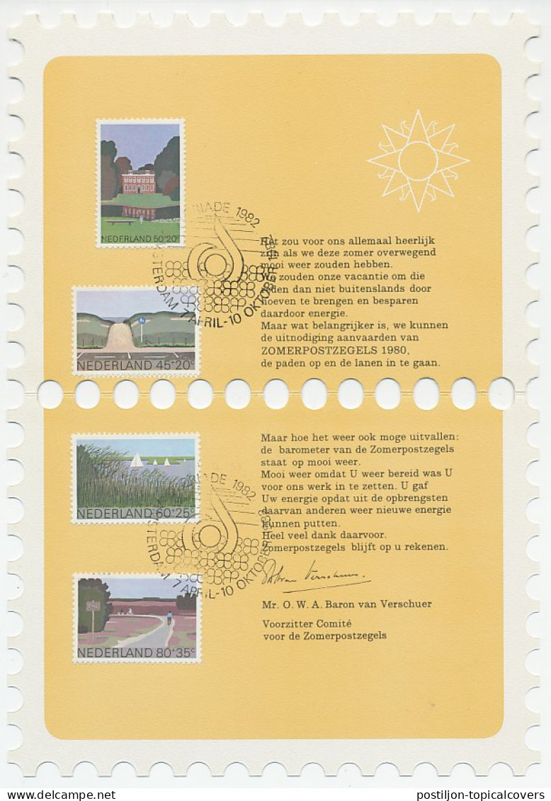 Zomerbedankkaart 1980 - Complete Serie Bijgeplakt  - Ohne Zuordnung