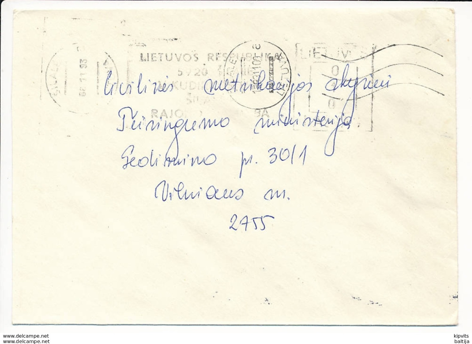 Meter Cover / Soviet Style - 9 November 1993 Šilalė - Litauen