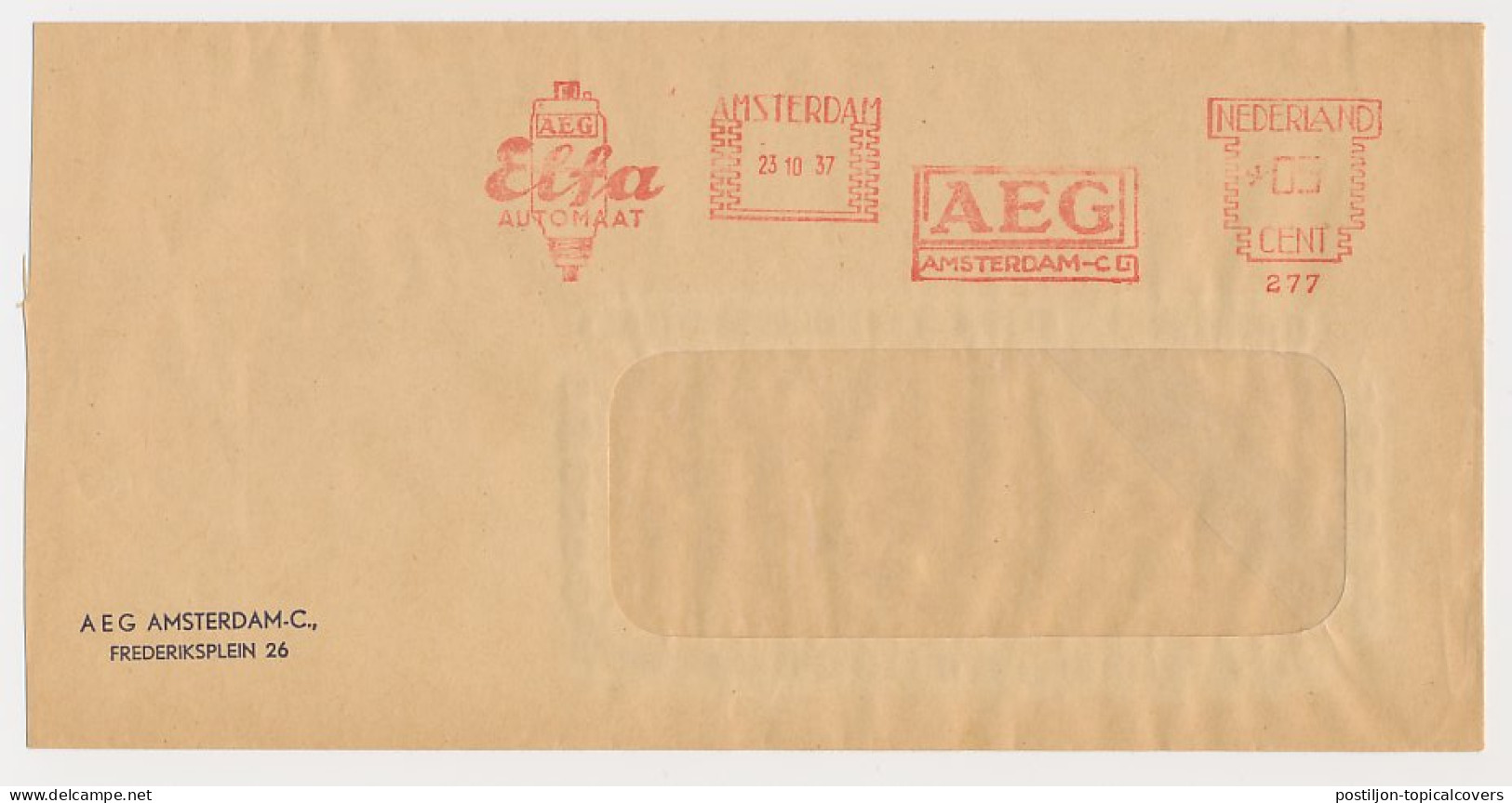 Meter Cover Netherlands 1937 Fuse - AEG - Elfa - Electricity - Altri & Non Classificati