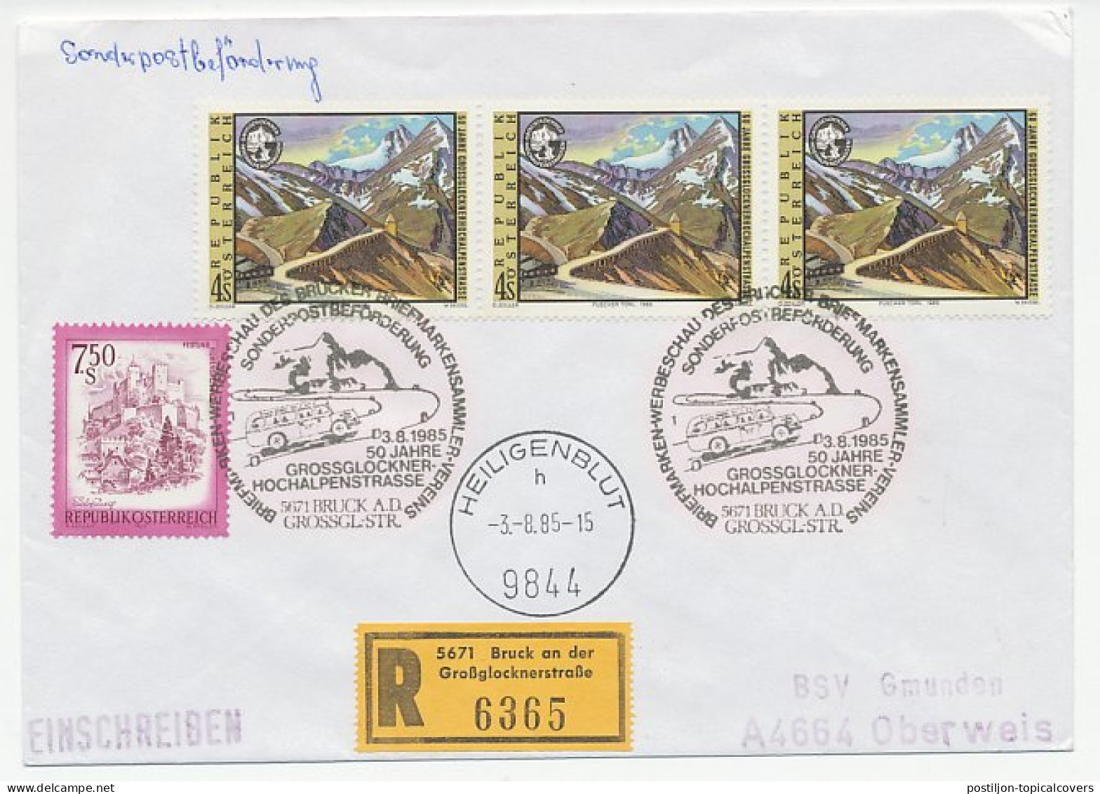 Registered Cover / Postmark Austria 1985 Grossglockner High Alpine Road - Bus - Other & Unclassified