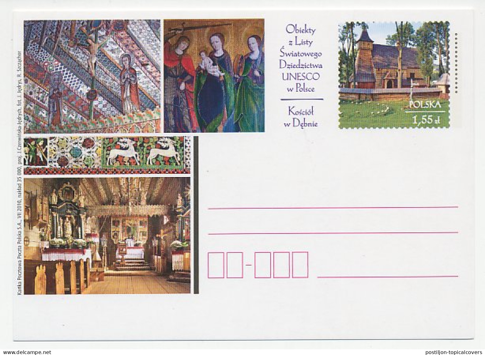 Postal Stationery Poland 2010 Madonna And Child - UNESCO - Andere & Zonder Classificatie