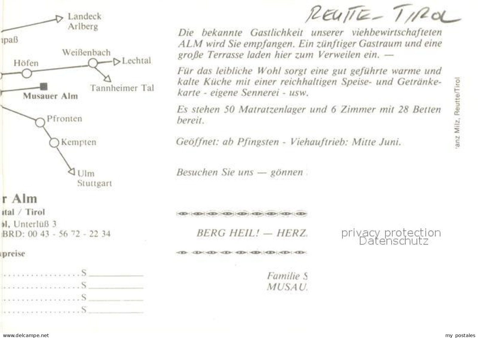 73100430 Reutte Tirol Musauer Alm Reutte Tirol - Other & Unclassified