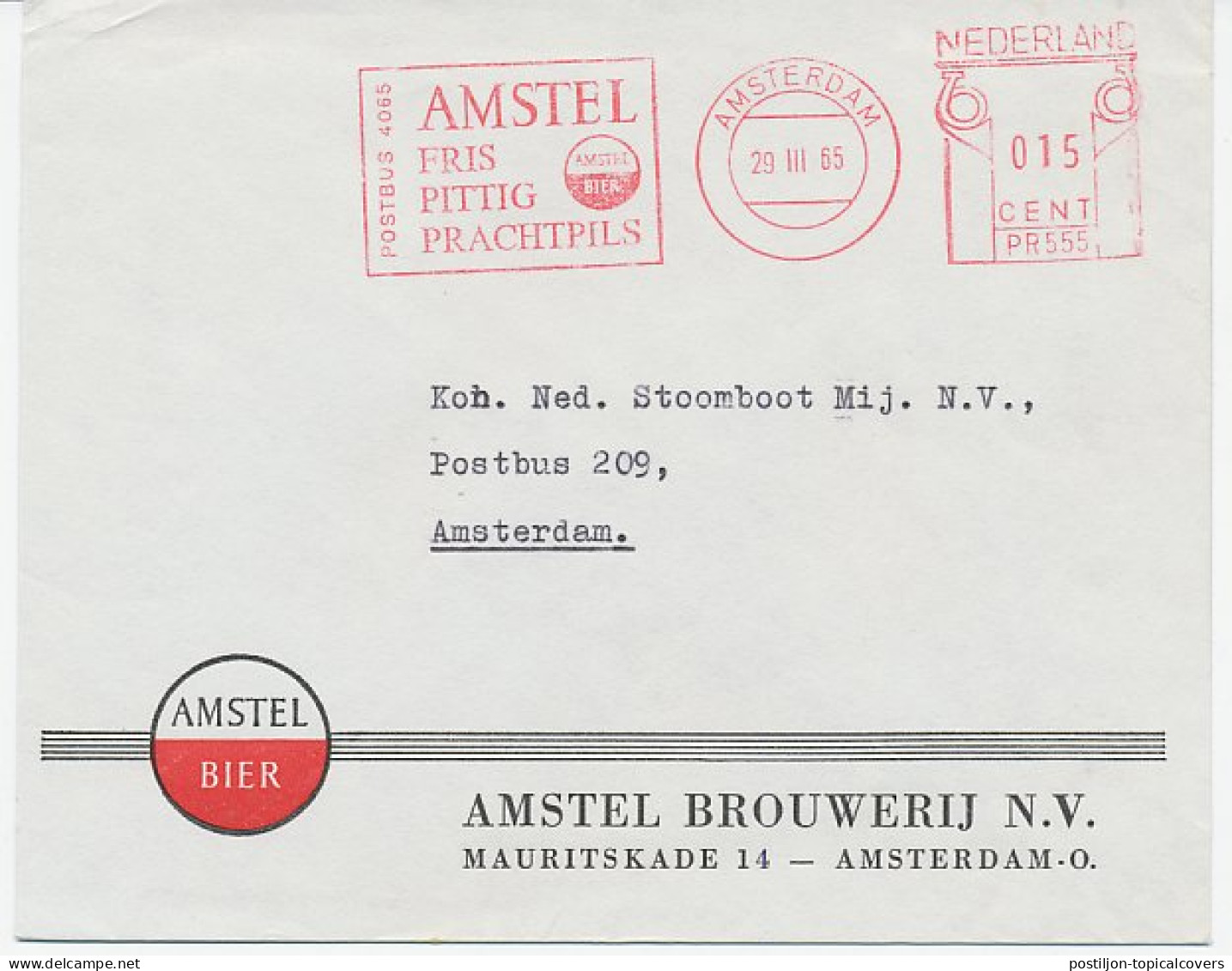 Meter Cover Netherlands 1965 Beer - Pils - Amstel - Brewery - Wines & Alcohols