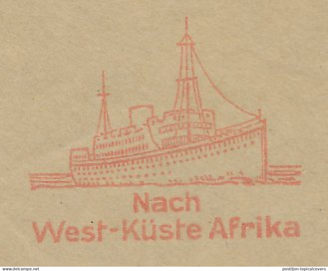 Meter Cut Deutsches Reich / Germany 1934 Passenger Ship - Liner - West Coast Africa - Ships