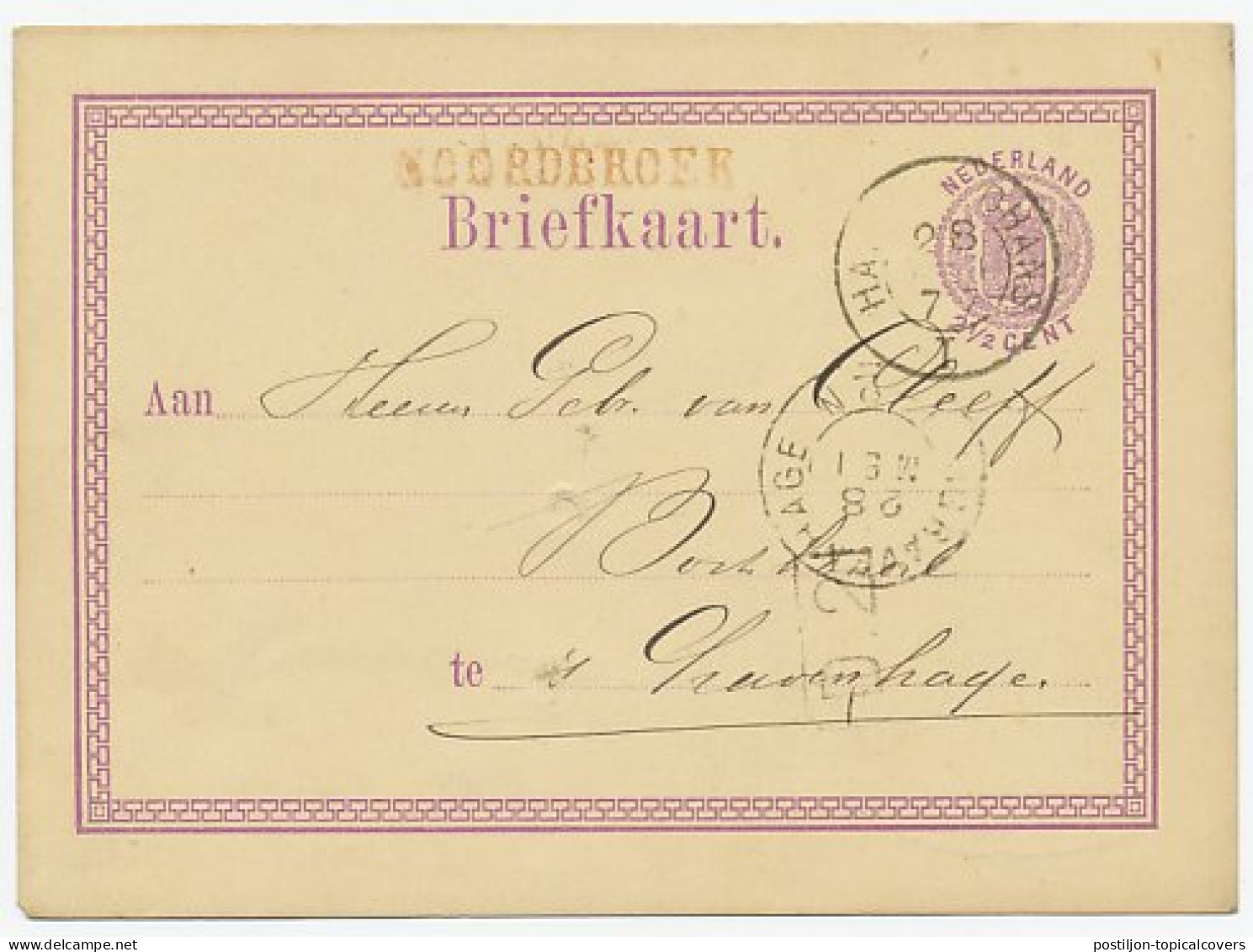Naamstempel Noordbroek 1877 - Covers & Documents