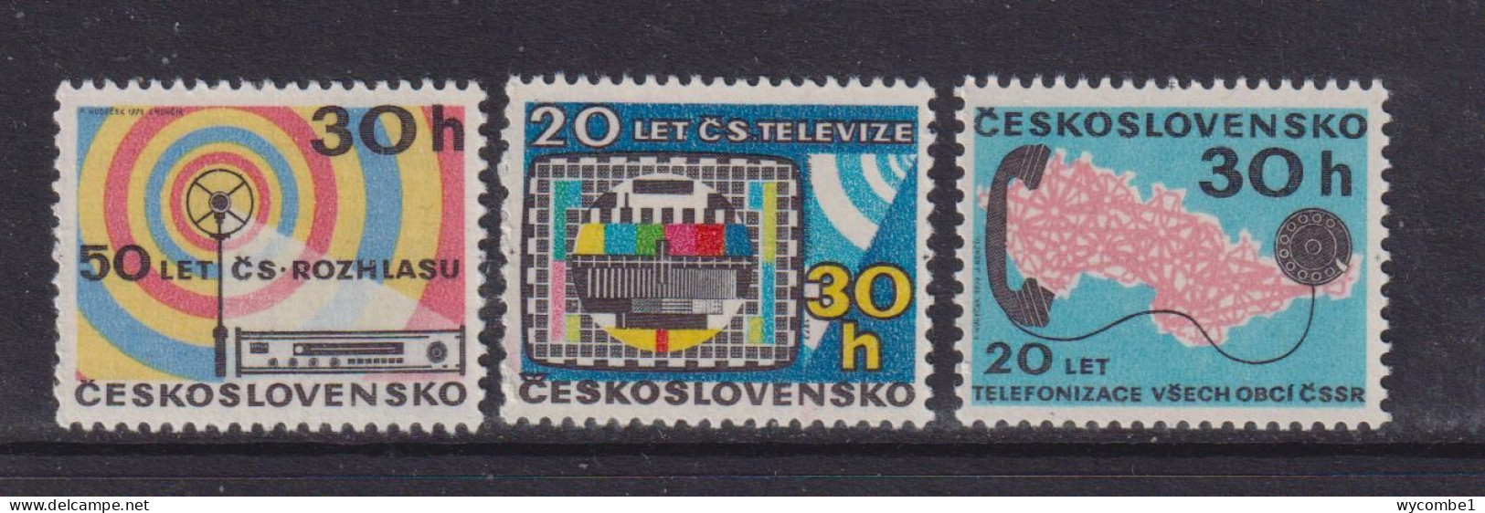 CZECHOSLOVAKIA  - 1973 Telecommunications Set Never Hinged Mint - Unused Stamps