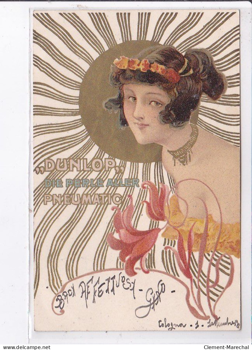 PUBLICITE : Pneumatic DUNLOP (inspirée Des" Femmes Au Soleil" De Raphaël KIRCHNER) - Bon état - Advertising