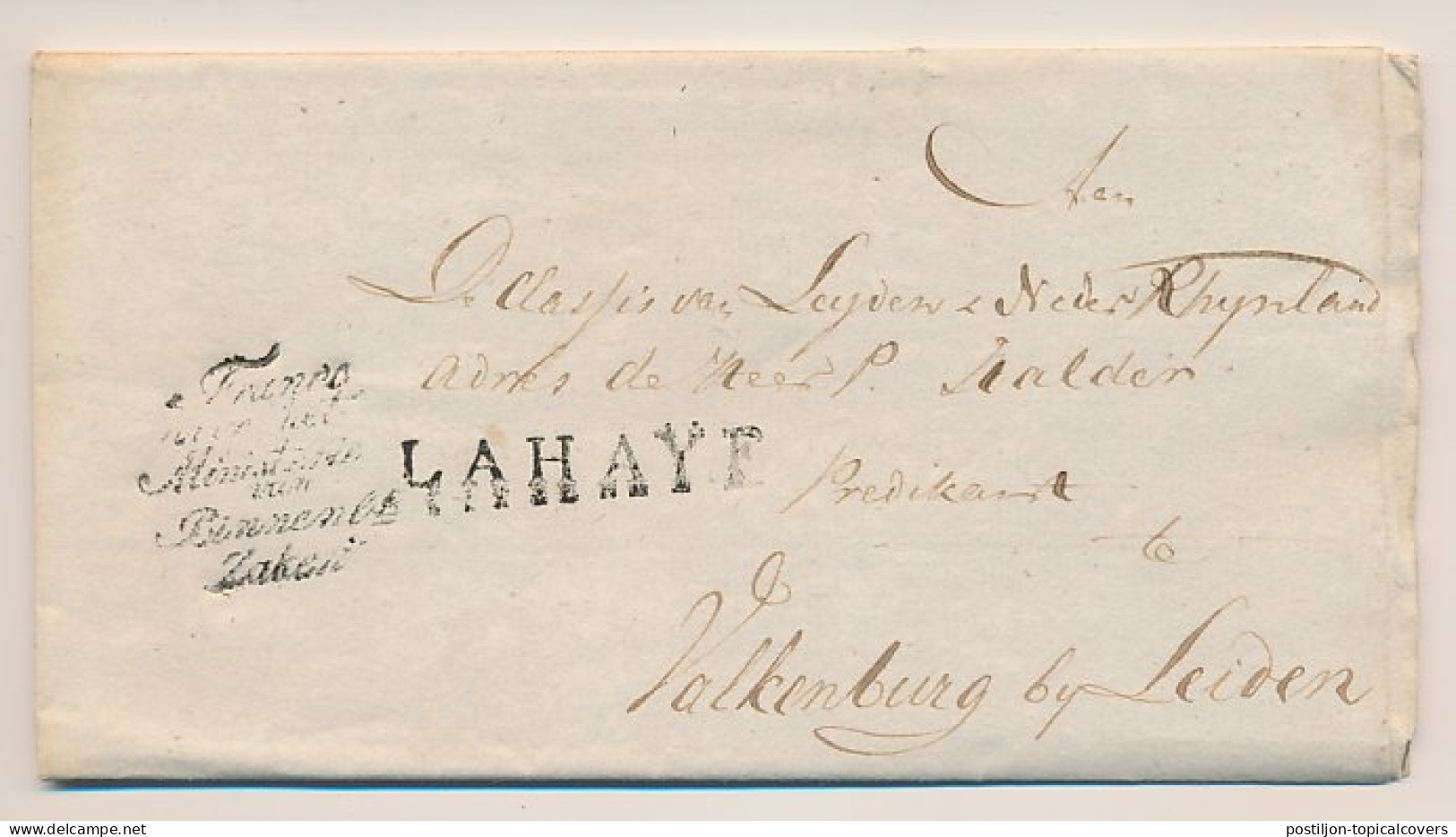 Den Haag - Valkenburg Bij Leiden 1814 - Franco Ministerie - ...-1852 Prephilately