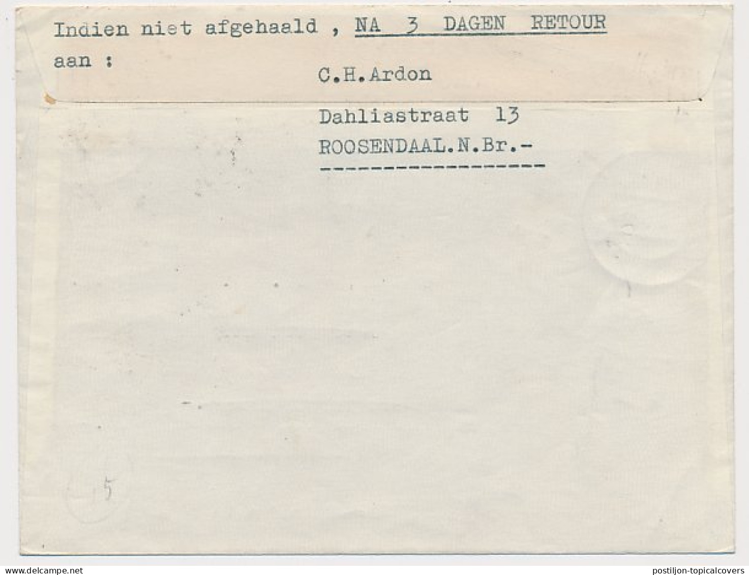 VH H 241 / 242 IJspostvlucht Roosendaal - Terschelling 1954 V.v. - Ohne Zuordnung