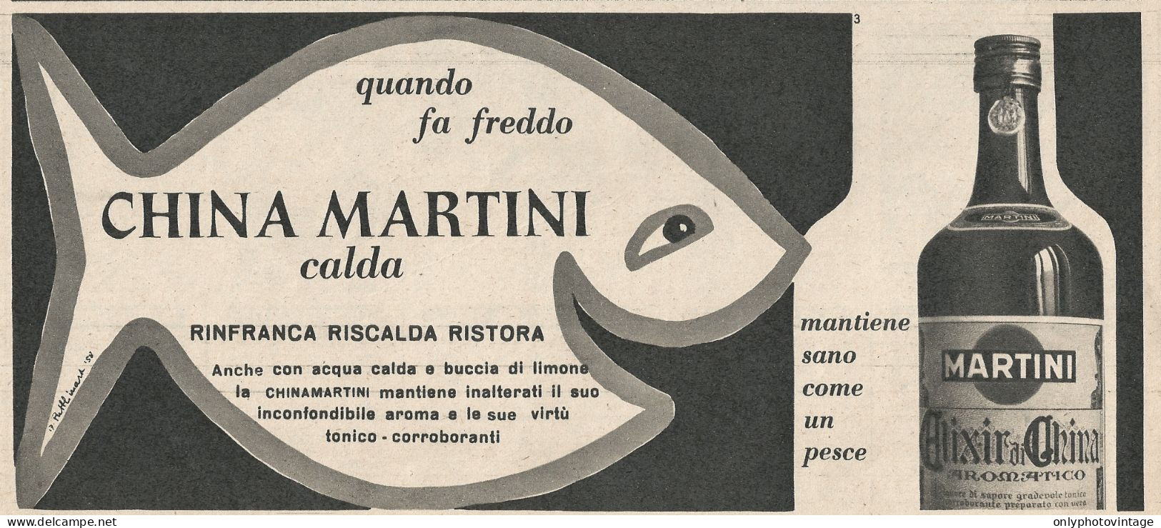 W1721 China Martini Calda - Pubblicità Del 1958 - Vintage Advertising - Advertising