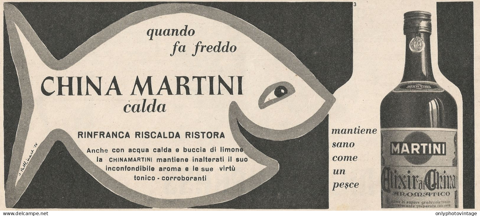 W1717 China Martini Calda - Pubblicità Del 1958 - Vintage Advertising - Advertising