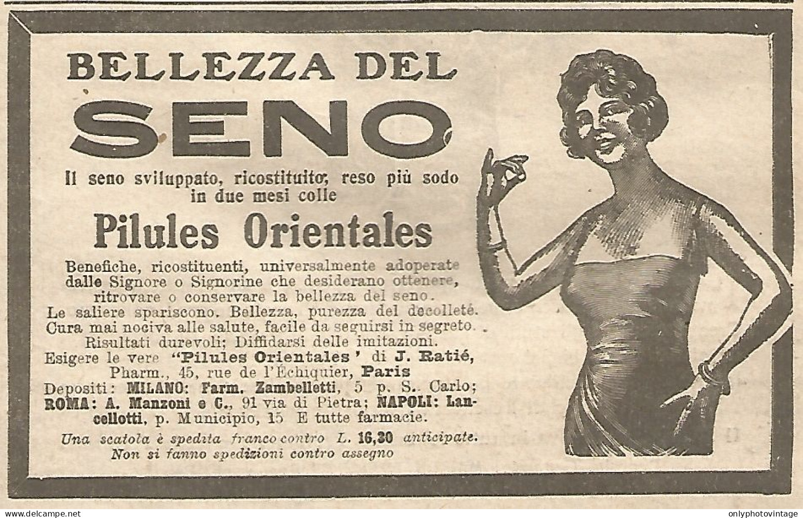W1691 Pilules Orientales - Bellezza Di Seno - Pubblicità Del 1926 - Old Advert - Advertising