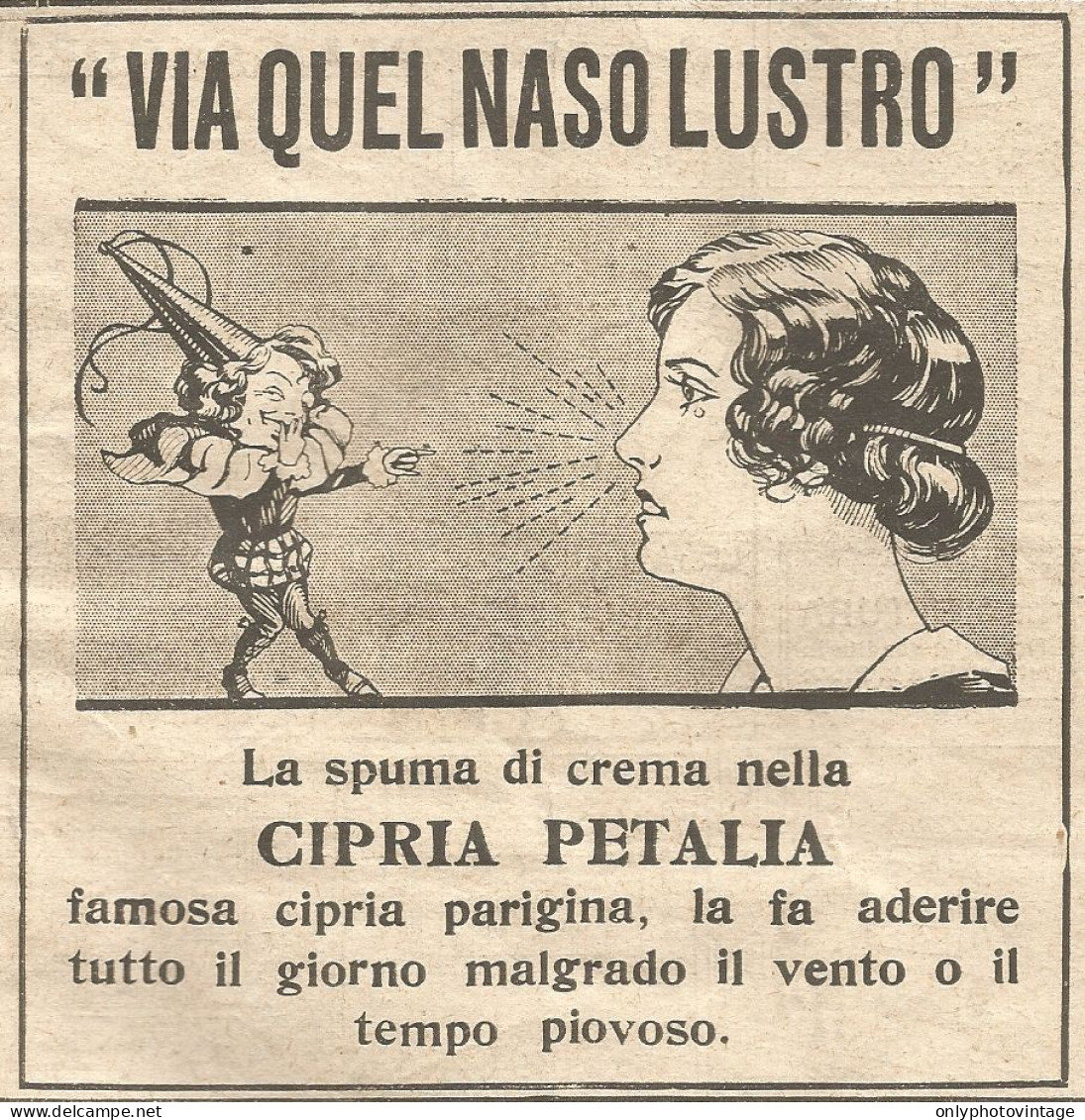 W1682 Cipria Petalia - Via Quel Naso Lustro - Pubblicità Del 1926 - Old Advert - Advertising
