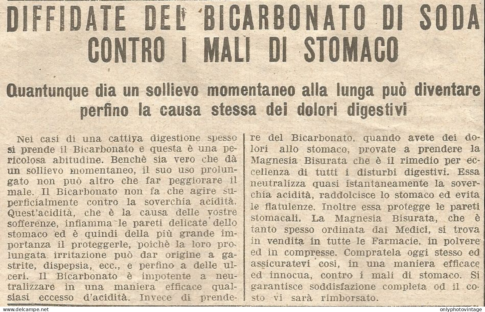 W1676 Magnesia Bisurata - Pubblicità Del 1926 - Old Advertising - Advertising