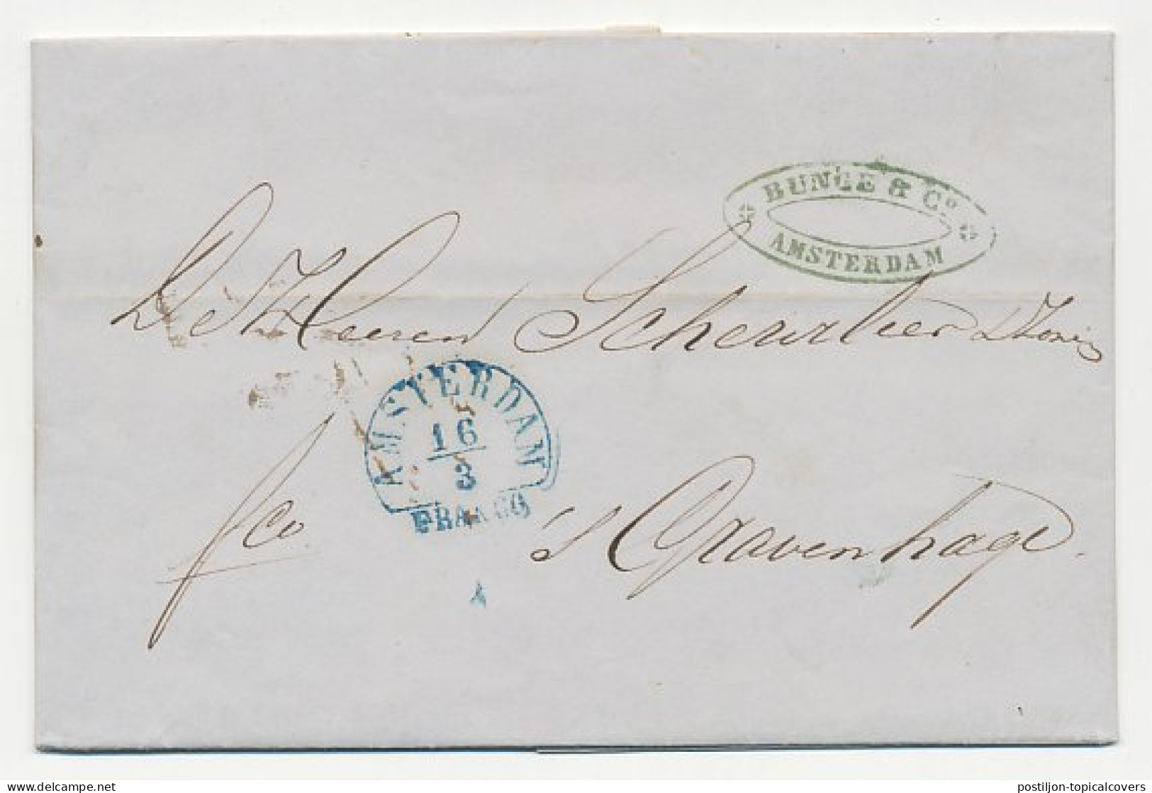 Halfrond-Francostempel Amsterdam - Den Haag 1850 - ...-1852 Prephilately