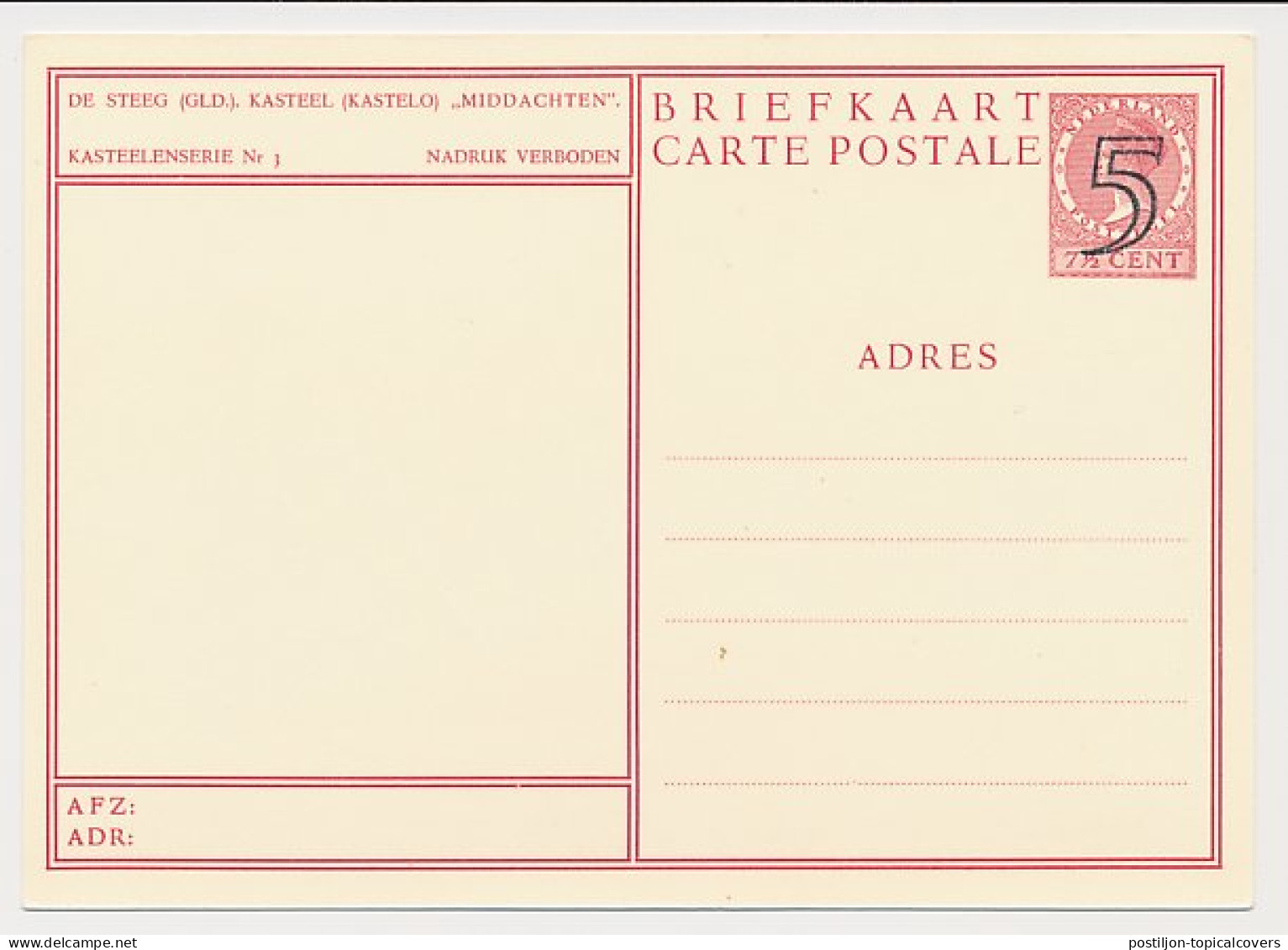 Briefkaart G. 286 C - De Steeg - Ganzsachen