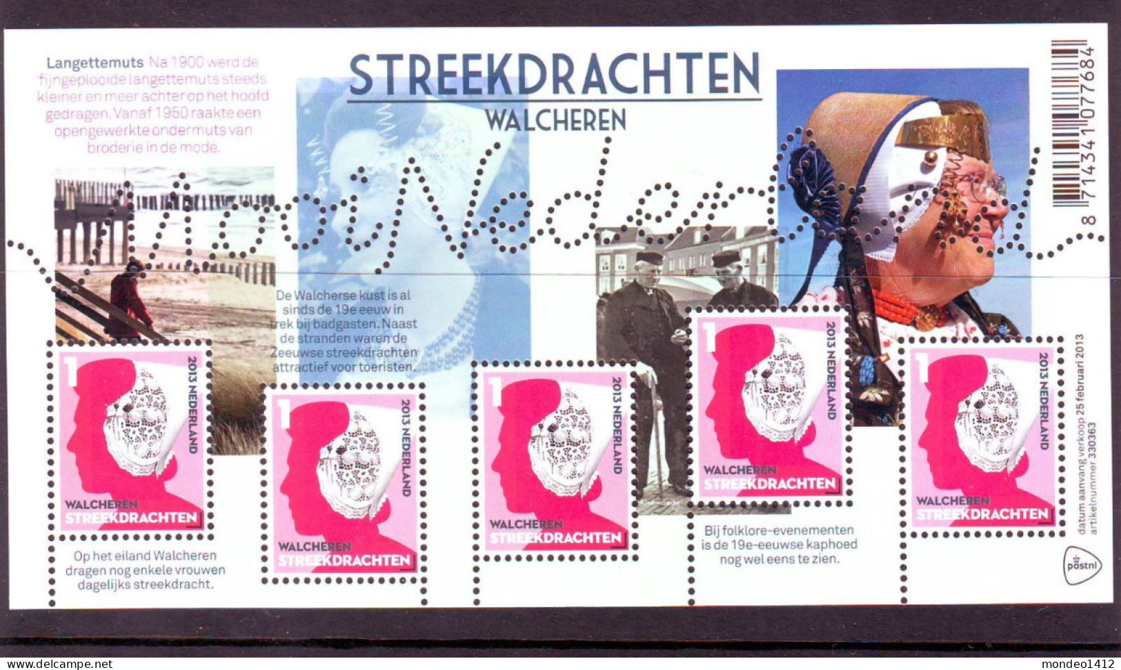 Nederland 2013 - NVPH 3027 - Blok Block - Mooi Nederland, Streekdrachten Walcheren - MNH - Ongebruikt