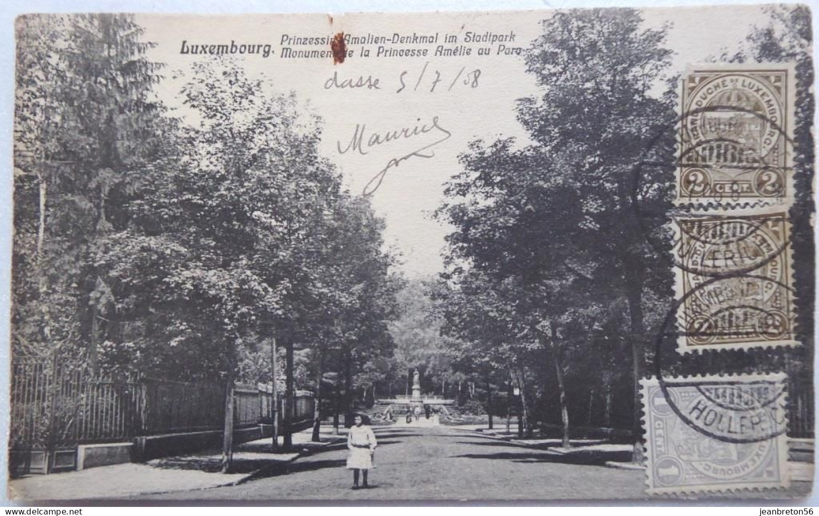 Luxembourg. - Monument De La Princesse Amélie Au Parc  - CPA 1908 Voir état - Luxemburg - Stad