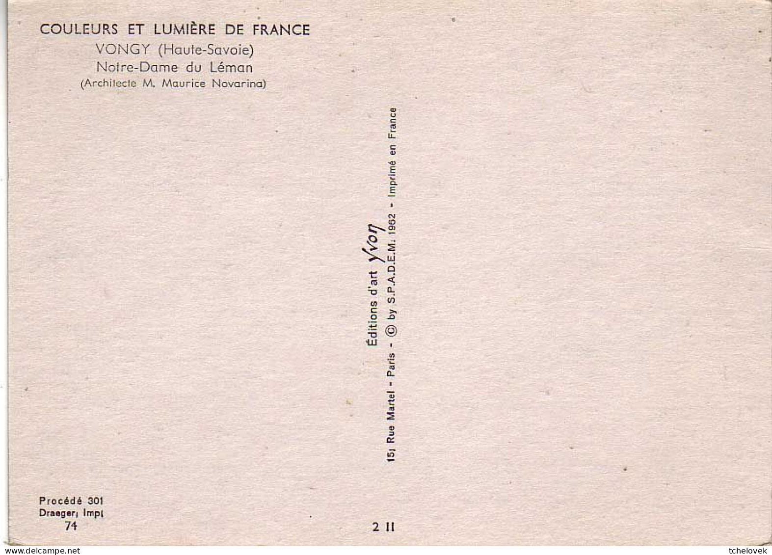 (74). Thonon. Vongy. 2.11 & 7 Notre Dame Du Leman & ND Du Leman 1951 Taches Pli - Thonon-les-Bains