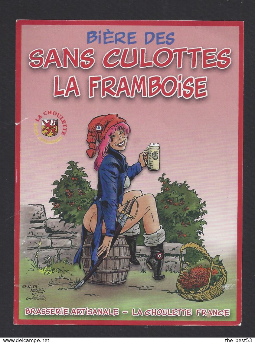Etiquette De Bière à La Framboise  -  Des Sans Culottes  -  Brasserie La Choulette  à  Hordain   (59) - Bier