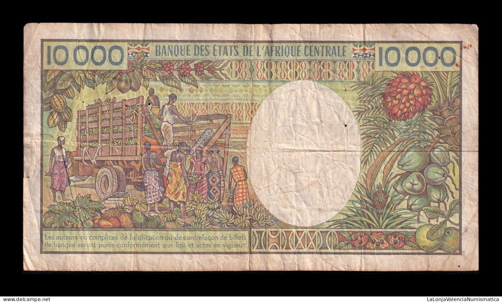 Congo 10000 Francs 1992 Pick 13 Bc/Mbc F/Vf - République Du Congo (Congo-Brazzaville)