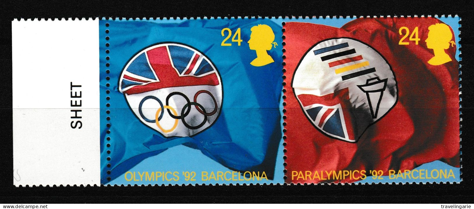 Great Britain 1992 Olympic Games Barcelona Se-tenant With Selvage MNH ** - Ete 1992: Barcelone