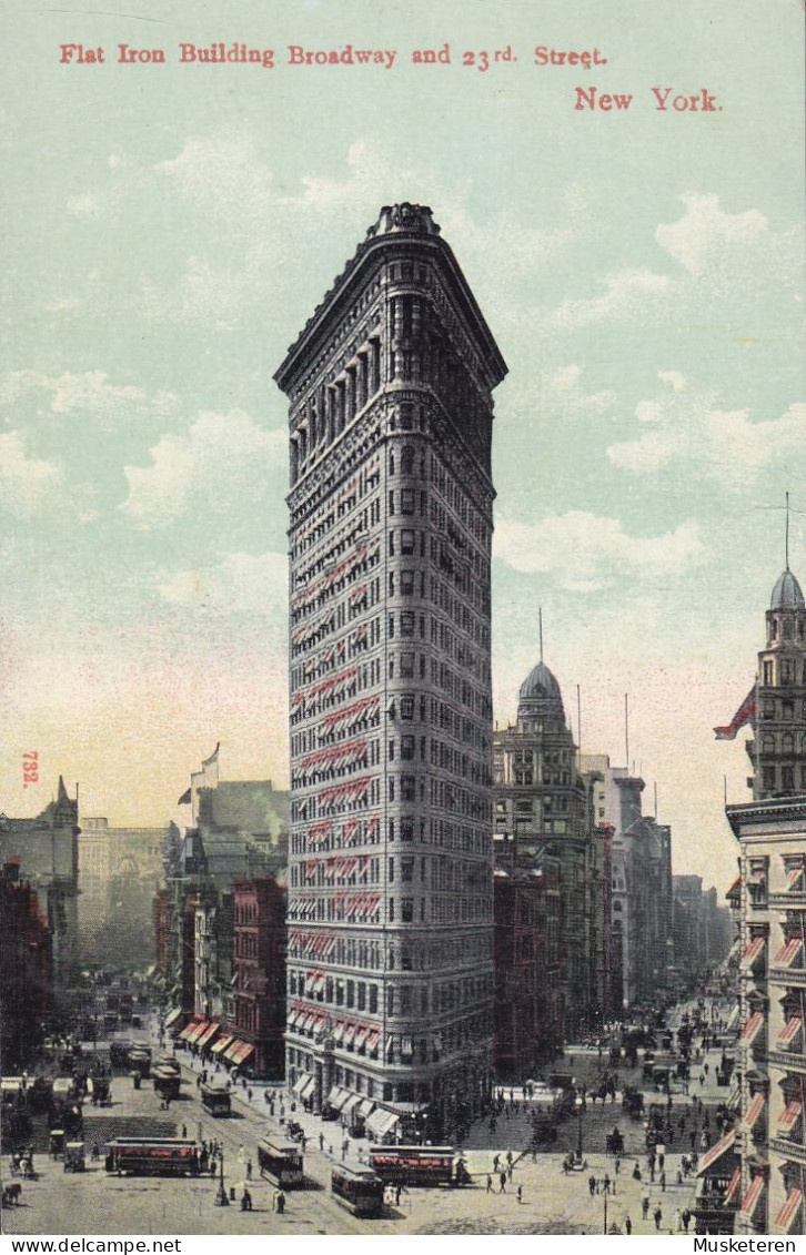 United States PPC New York. Flat Iron Building Broadway And 23rd. Street (2 Scans) - Broadway