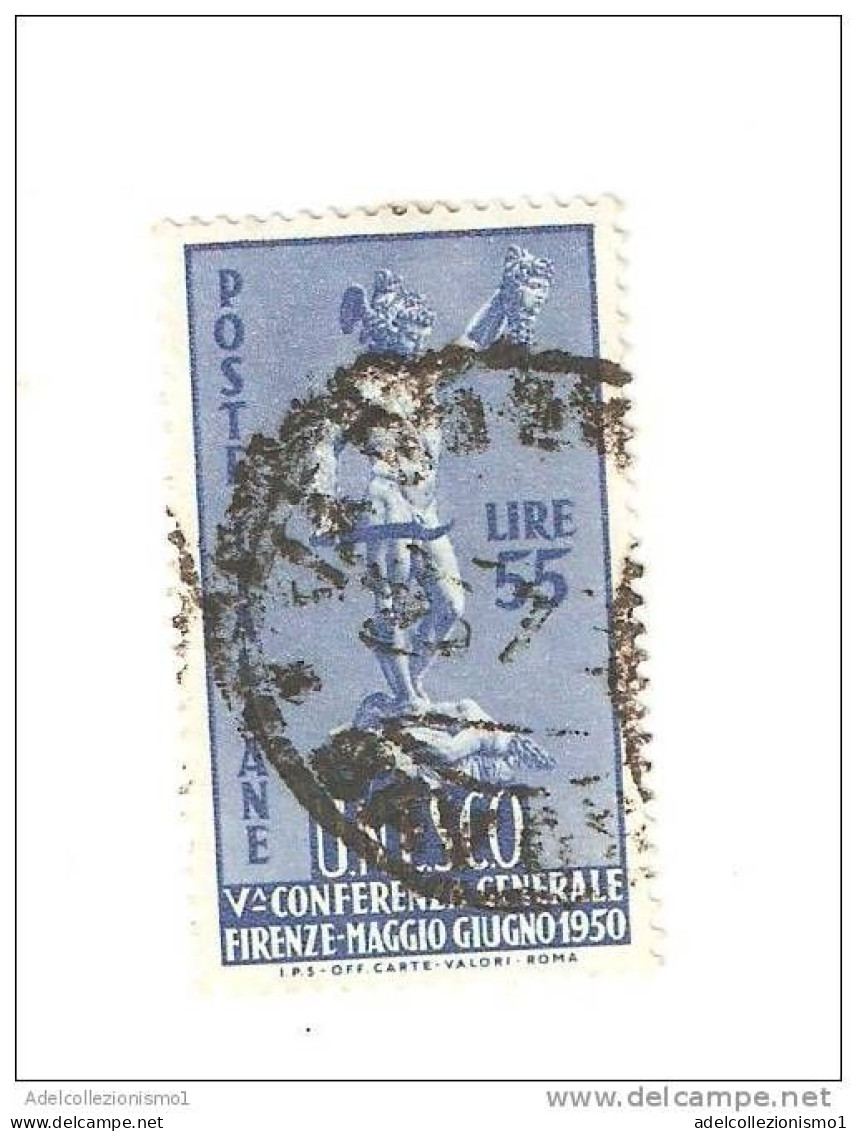 100059) 5ª Conf. Generale Dell'U.N.E.S.C.O. A Firenze 55 Lire Usato La Vendita E Riferita A 1 Solo Francobollo A Caso - 1946-60: Used