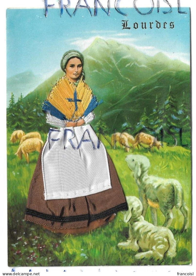 Bernadette Soubirous, Agneaux, Montagnes: "Lourdes " - Embroidered
