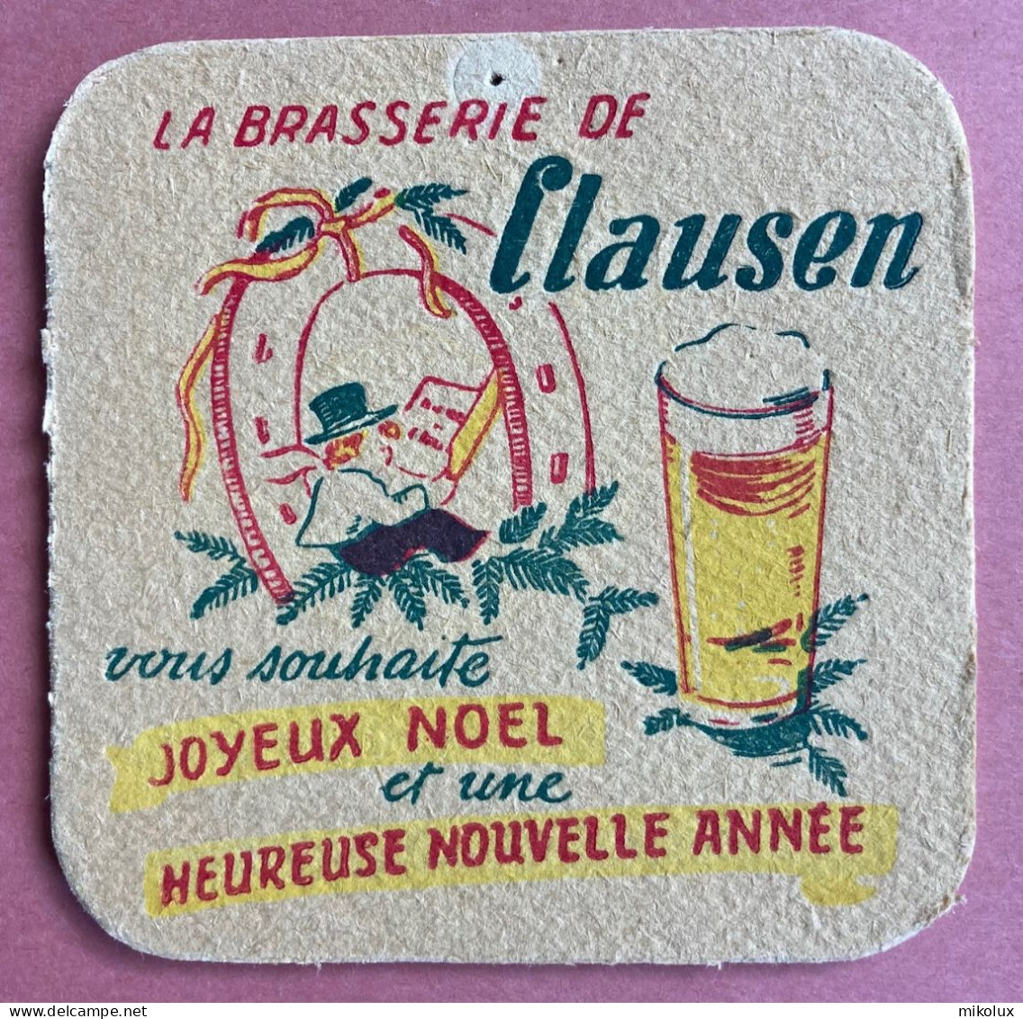 Luxembourg Brasserie De Clausen   . Sous Bock . Bierdeckel . ( +- 9,5 Cm X 9,5 Cm ) - Bierviltjes