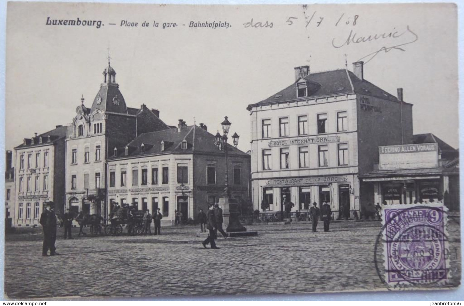 Luxembourg. - Place De La Gare - Bahnhofplatz - CPA 1908 Peu Fréquente - Luxemburg - Stad