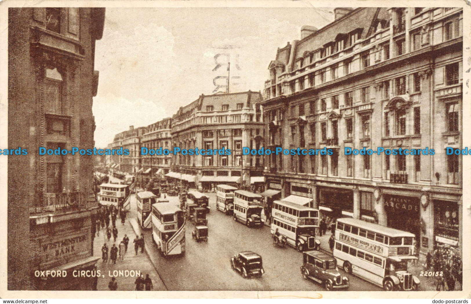 R061694 Oxford Circus. London. Valentine. Photo Brown. No 220152. 1948 - Other & Unclassified