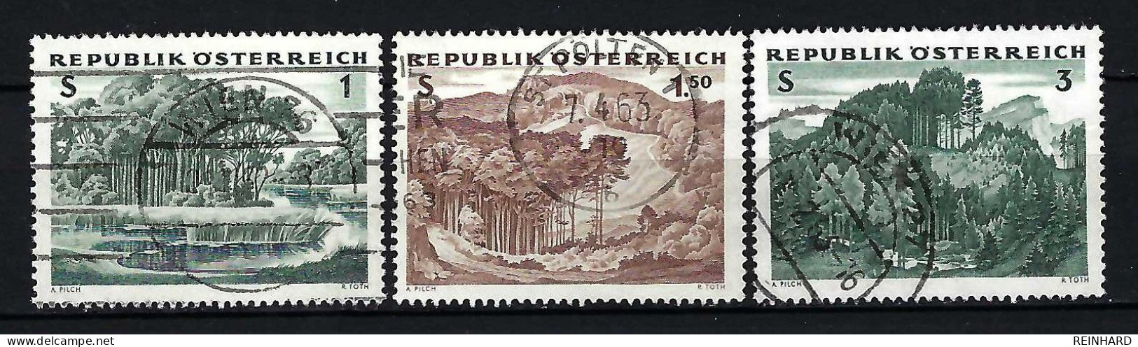 ÖSTERREICH Komplettsatz ANK-Nr. 1154 - 1156 Österreichischer Wald Gestempelt - Siehe Bild - Gebruikt