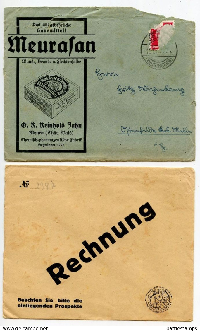 Germany 1927 Cover W/ Multiple Contents; Meura (Thüringerw.) - Meurasan, O. R. Reinhold Jahn; 10pf. Frederick The Great - Briefe U. Dokumente