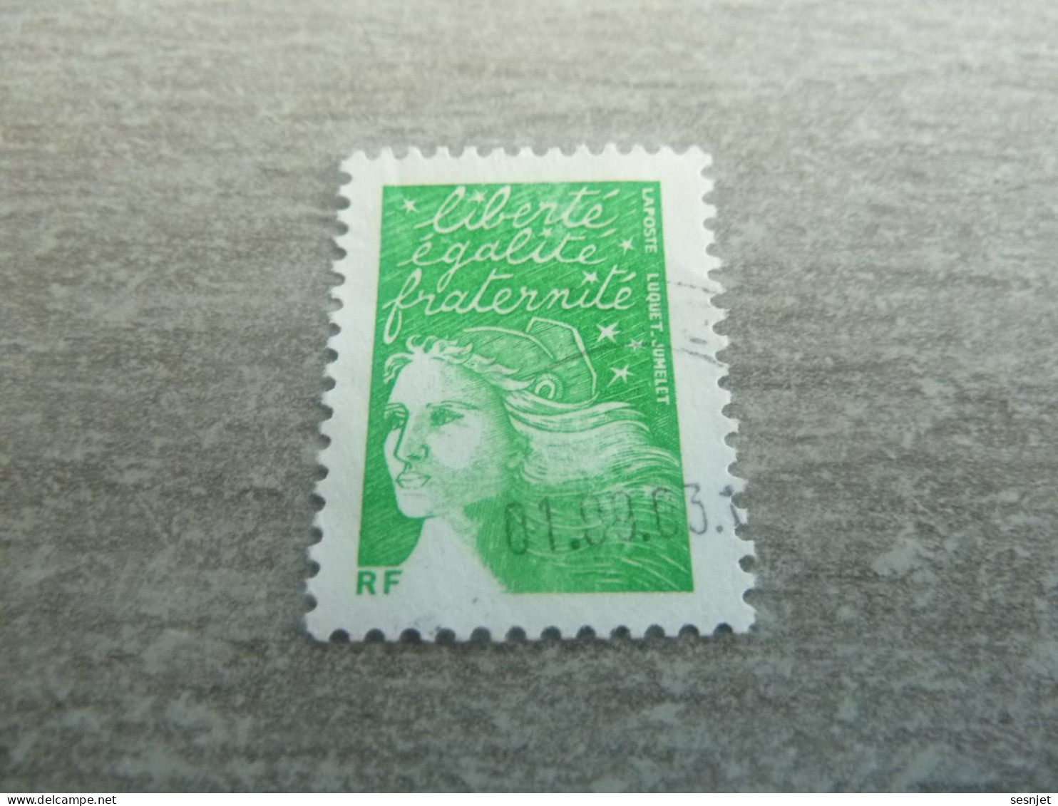 Marianne De Luquet - (T.v.p) - Yt 3535 A - Vert - Oblitéré - Année 2002 - - Used Stamps