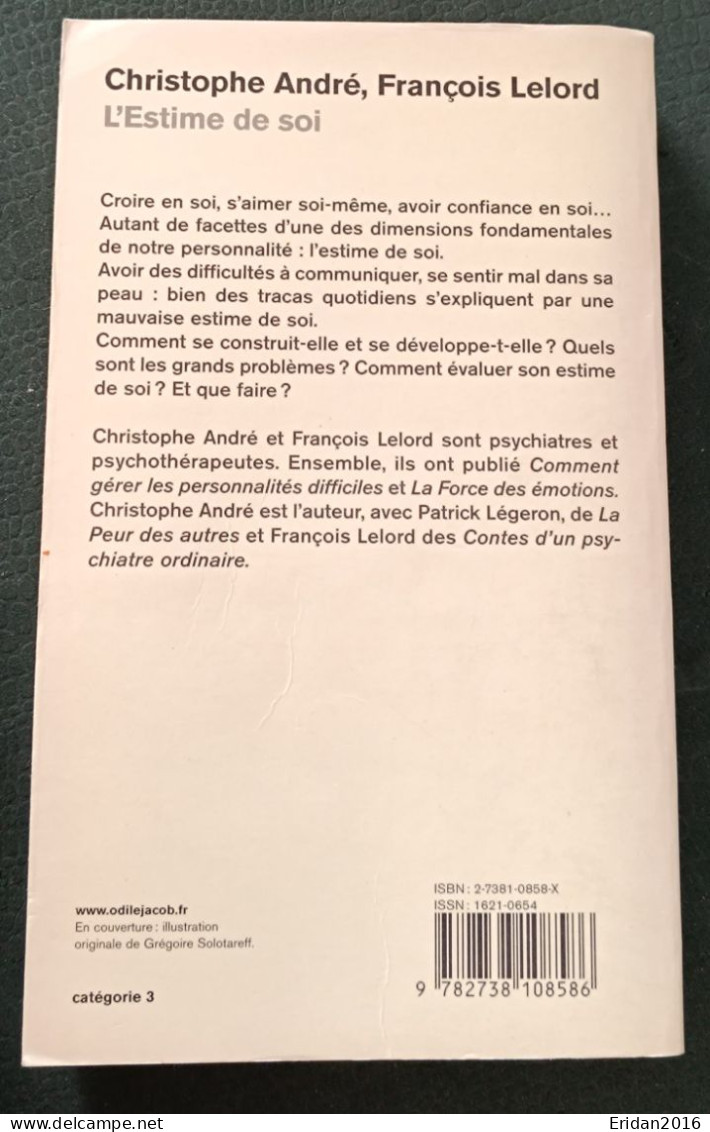 L'Estime De Soi : Christophe André + François Lelord : Odile Jacob : FORMAT POCHE - Psychology/Philosophy