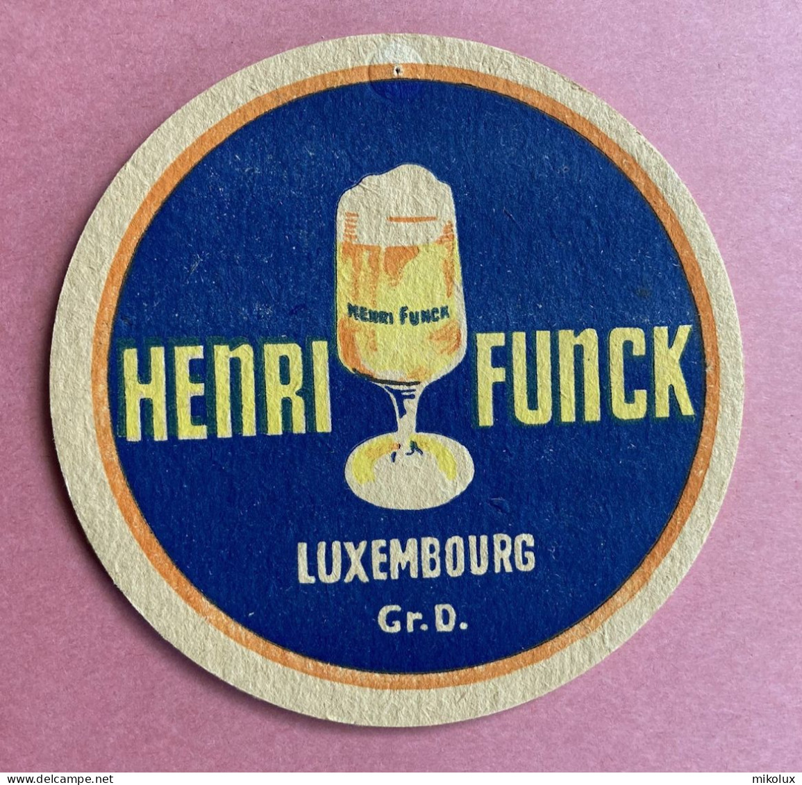 Luxembourg Bieres Henri Funck   . Sous Bock . Bierdeckel . ( +- 10,5 Cm  ) - Bierviltjes