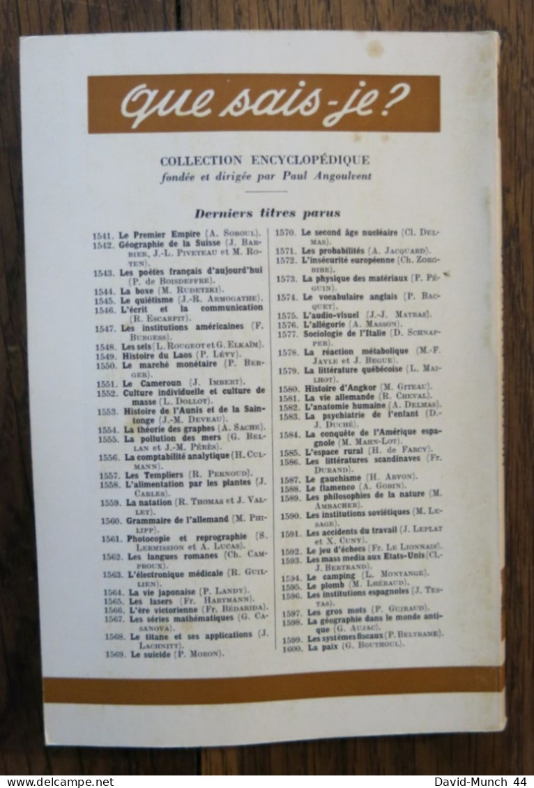 Que Sais-je ? N° 1580: Histoire D'Angkor De Madeleine Giteau. PUF. 1974 - Histoire