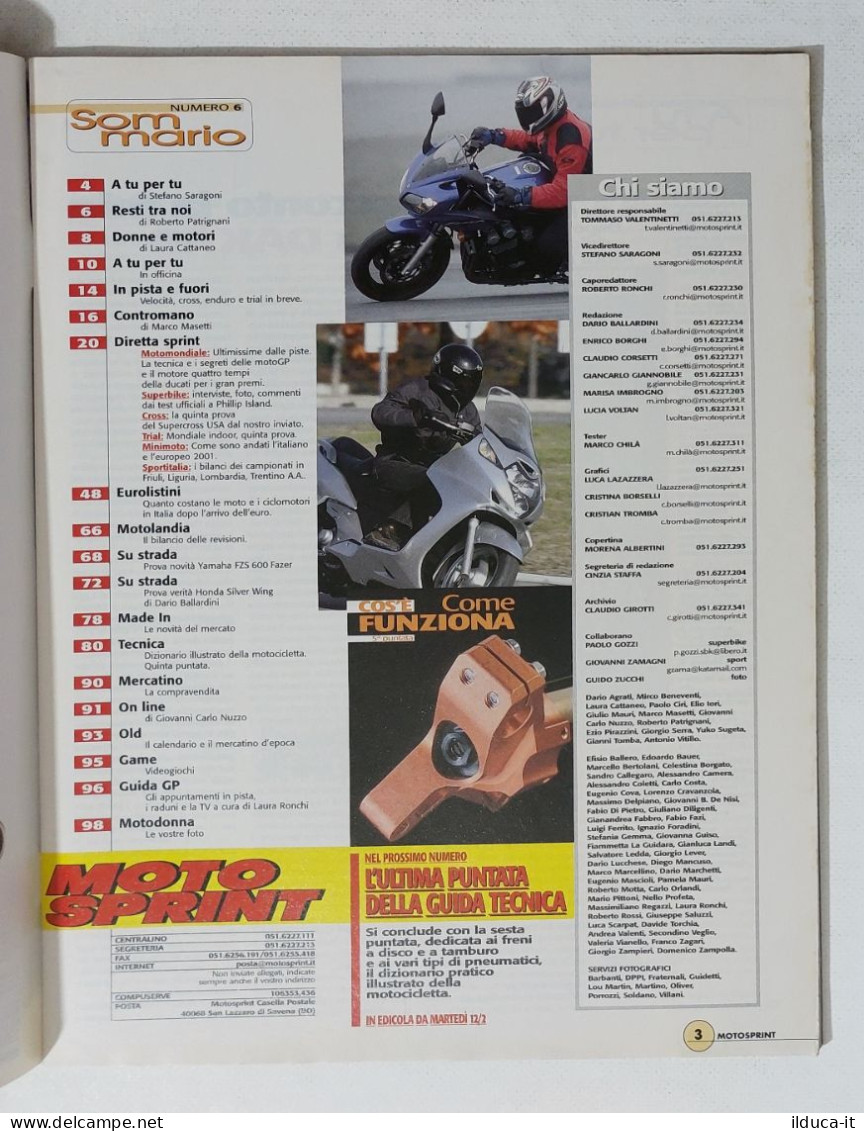 35024 Motosprint A. XXVII N. 6 2002 - Honda Silver Wing Yamaha FZS Fazer ER 600 - Motori