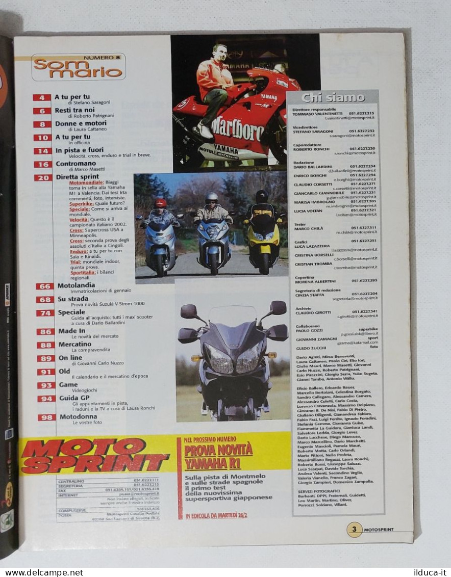 35026 Motosprint A. XXVII N. 8 2002 - Biaggi Male Nei Test - Scooteroni - Motori