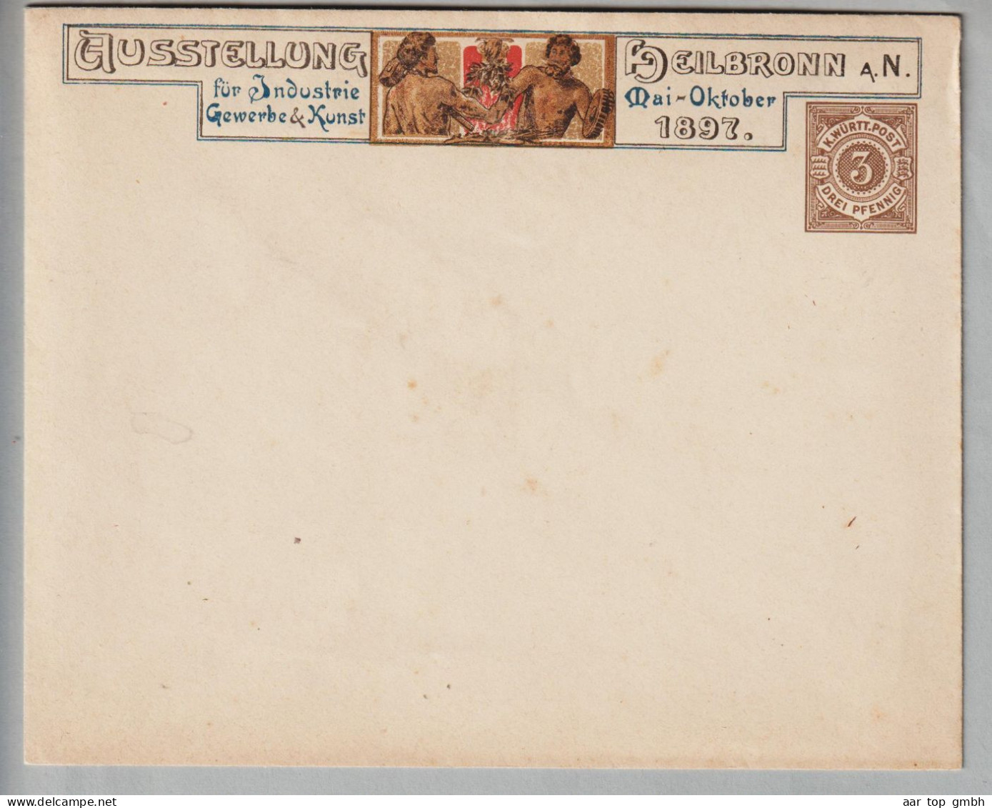 DE Württemberg 1897 Mai-Oktober Ausstellung Heilbronn A.N. 3 Ausstellungsbriefe Ungebraucht 2,3 Und 10 Pf. - Briefe U. Dokumente