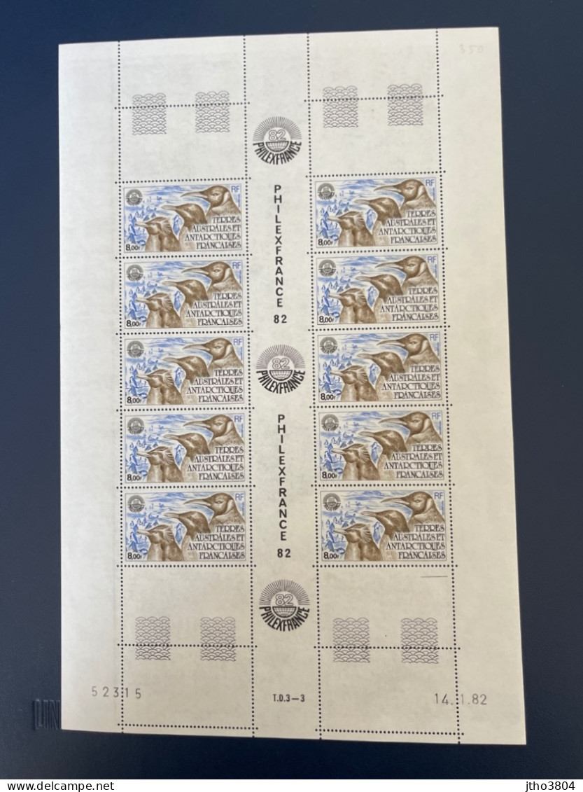 TAAF - PLANCHE - 12,2 FACIALE - DE 10 TIMBRES NEUFS ETAT LUXE PA 71 Avec Coin Daté - Neufs