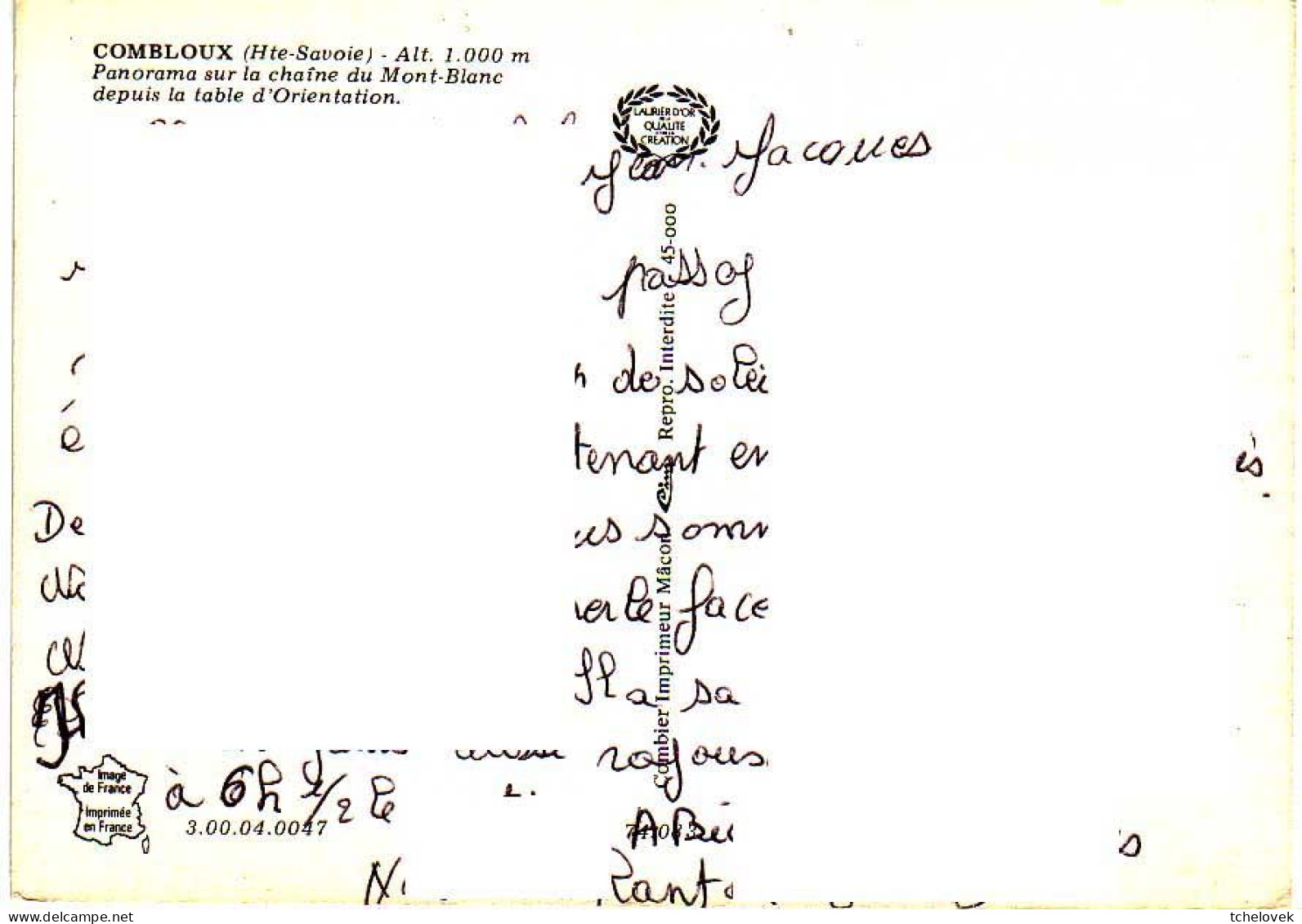 (74). Combloux. 0046 Le Clocher & 0047 Table D'orientation & 6143 Crepuscule - Combloux