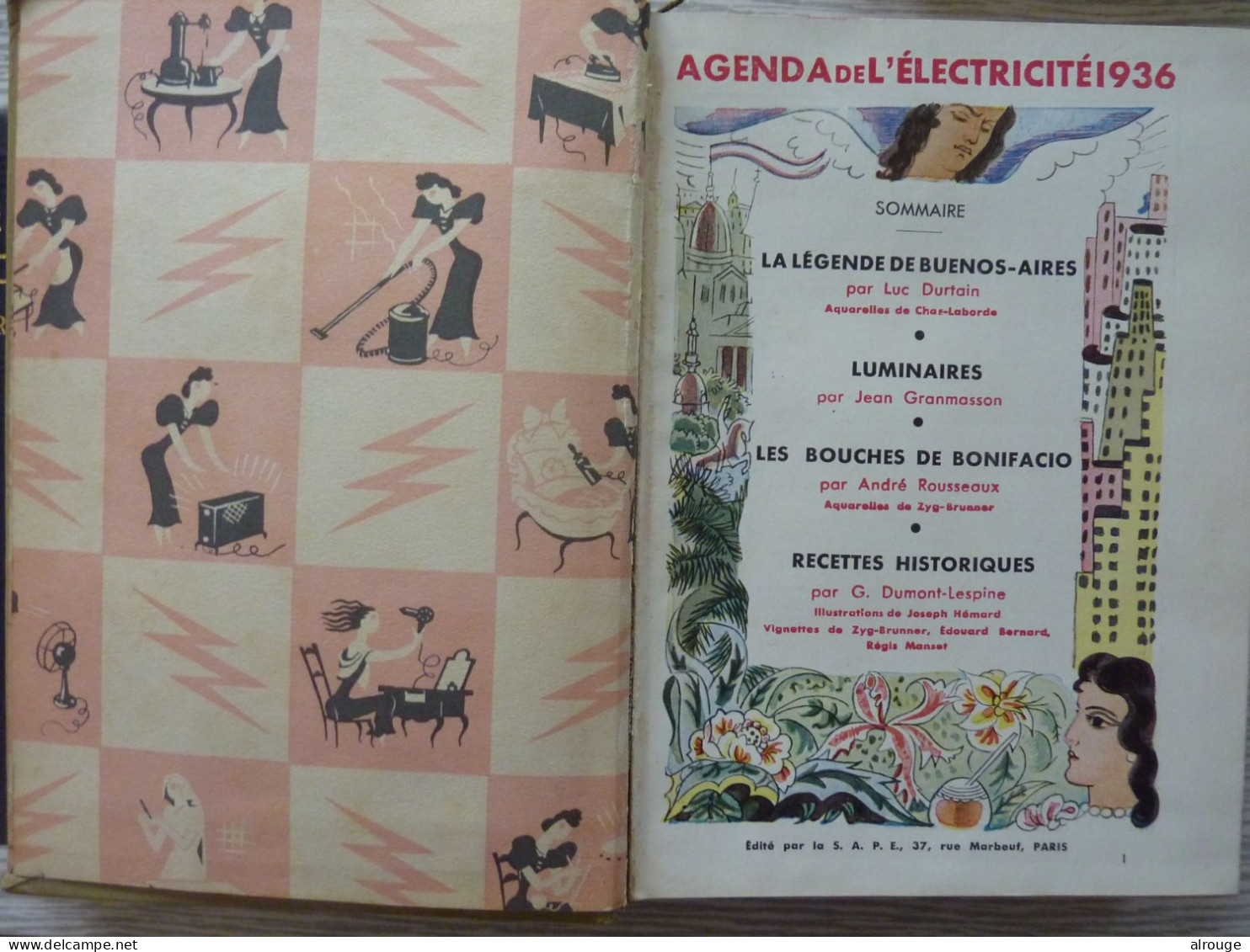 Agenda De L'Electricité 1936, Avec Son Marque Page, Texte Et Illustrations En Couleurs - 1901-1940