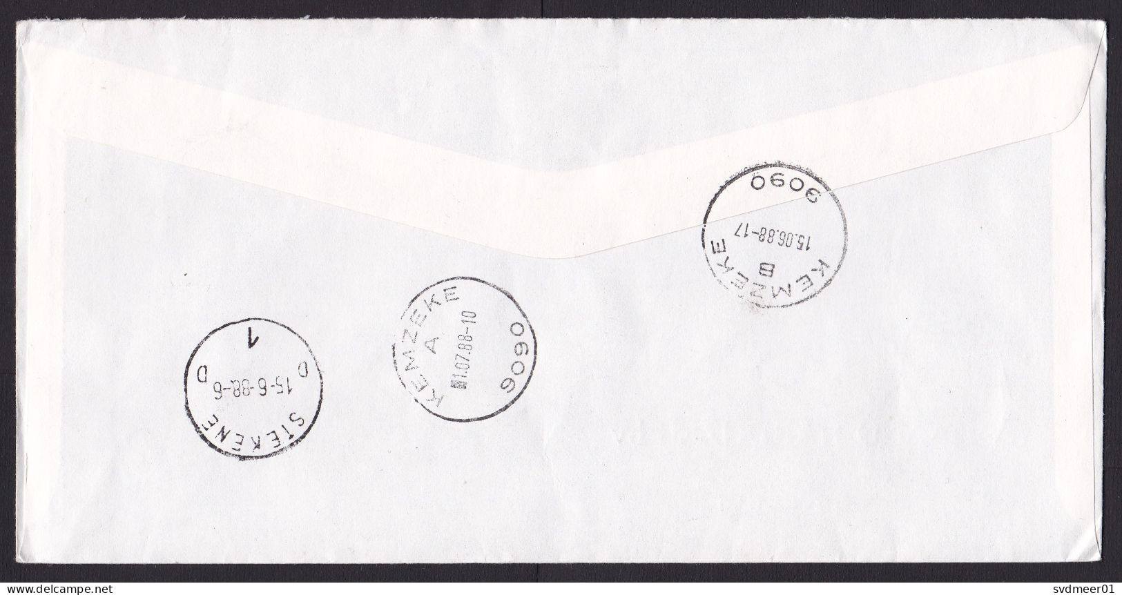 Netherlands: Registered Cover To Belgium, 1988, 1 Stamp, Queen, Returned, Retour Label, R-label Boskoop (traces Of Use) - Cartas & Documentos