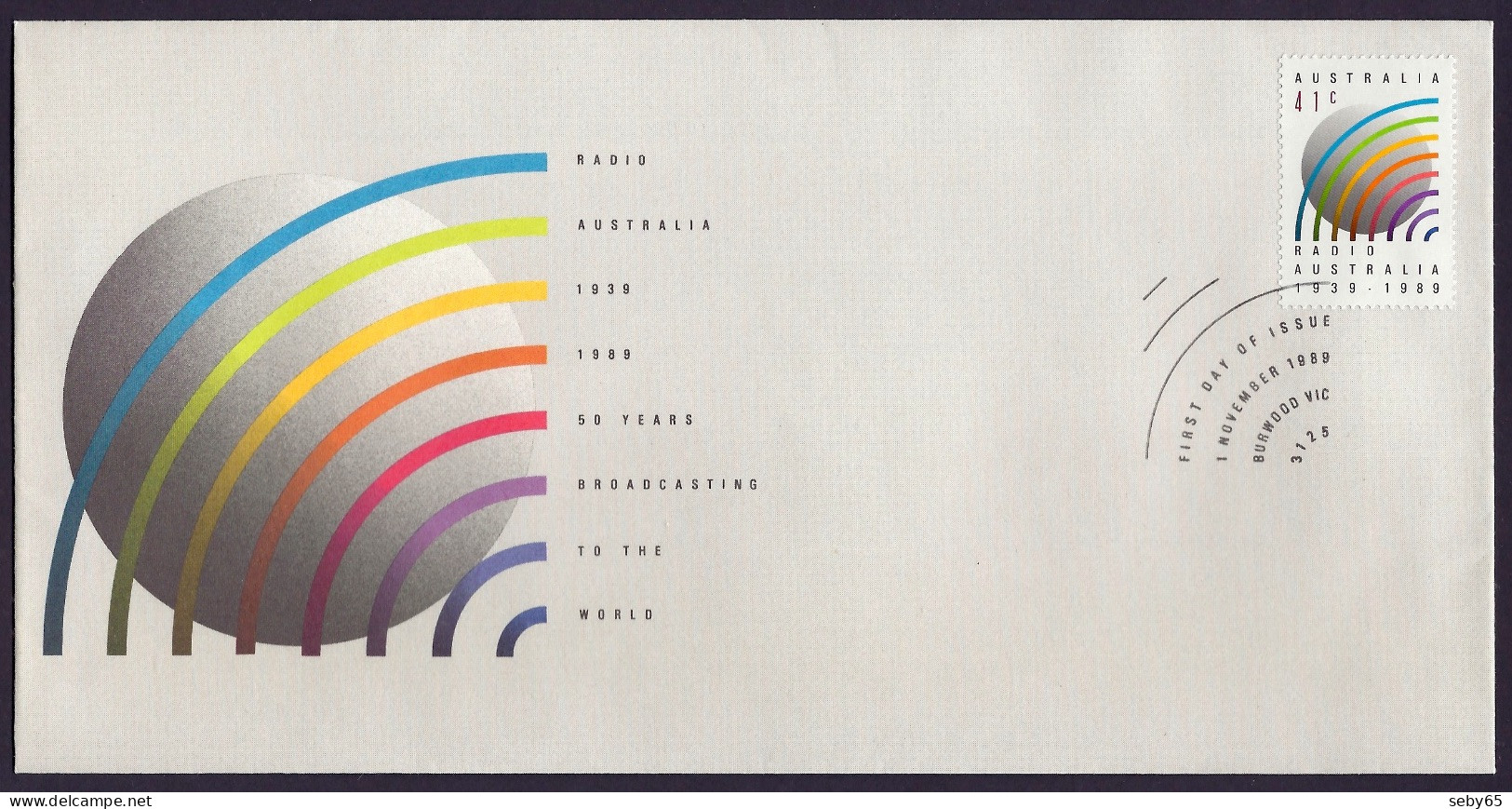 Australia 1989 - Radio, 50 Years Broadcasting To The World, Broadcast - FDC - Premiers Jours (FDC)