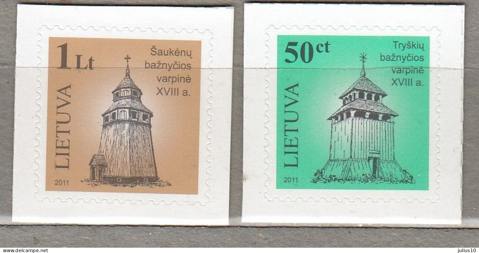 LITHUANIA 2011 Wooden Churches Self Adhesive MNH(**) Mi 923 III-924 III #Lt878 - Litauen