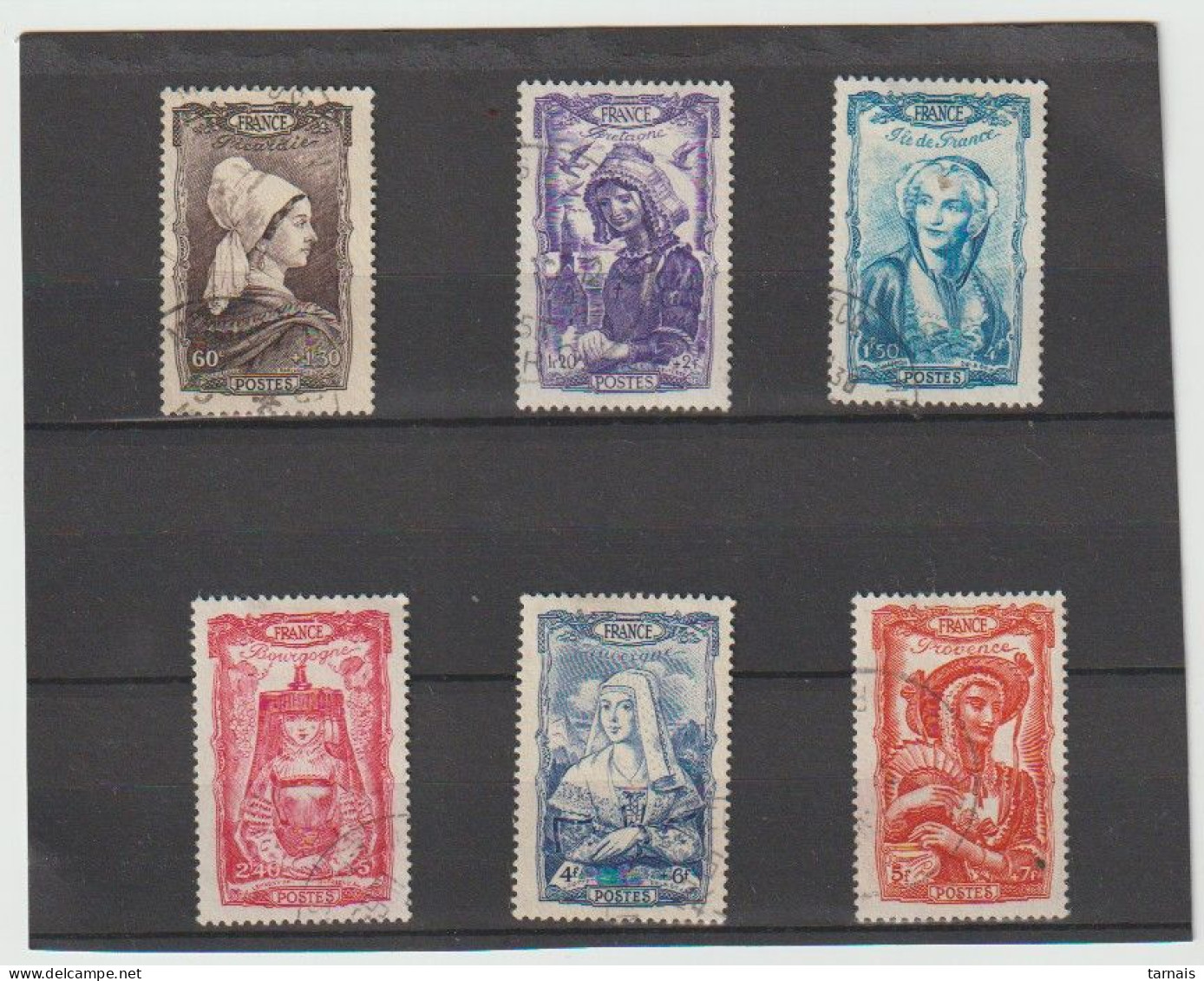 1943 N°593 à 598 Coiffes Oblitérés (lot 804) - Used Stamps