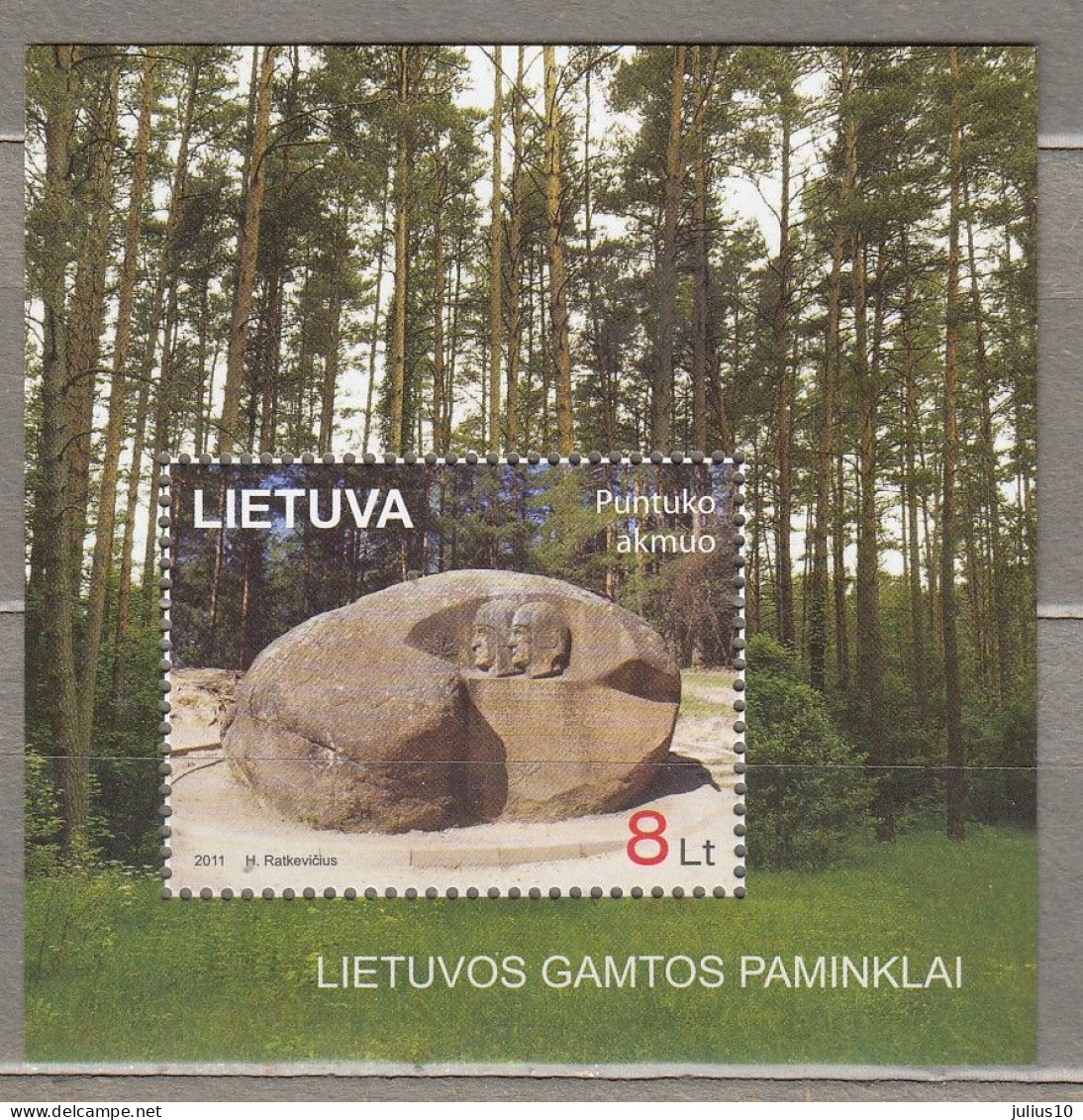 LITHUANIA 2011 Stone Puntukas MNH(**) Mi Bl 44 #Lt879 - Lithuania
